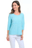 Habitat Clothes Newport Knit Seamed Top, Spring Summer Women's Shirts Knit. Topaz