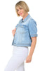 Stretch Denim Elbow Sleeve Jacket