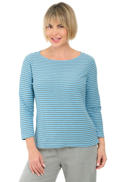 Grey Striped Boatneck