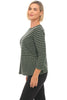 Black Striped Patch Aline Boatneck