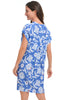 Tribal Tuck Sleeve V Dress, Spring Summer Women's Dresses. Baja Blue