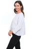 Olivia Urban Petal Blossom Topper, Spring Summer Women's Shirts Woven. White