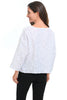 Olivia Urban Petal Blossom Topper, Spring Summer Women's Shirts Woven. White
