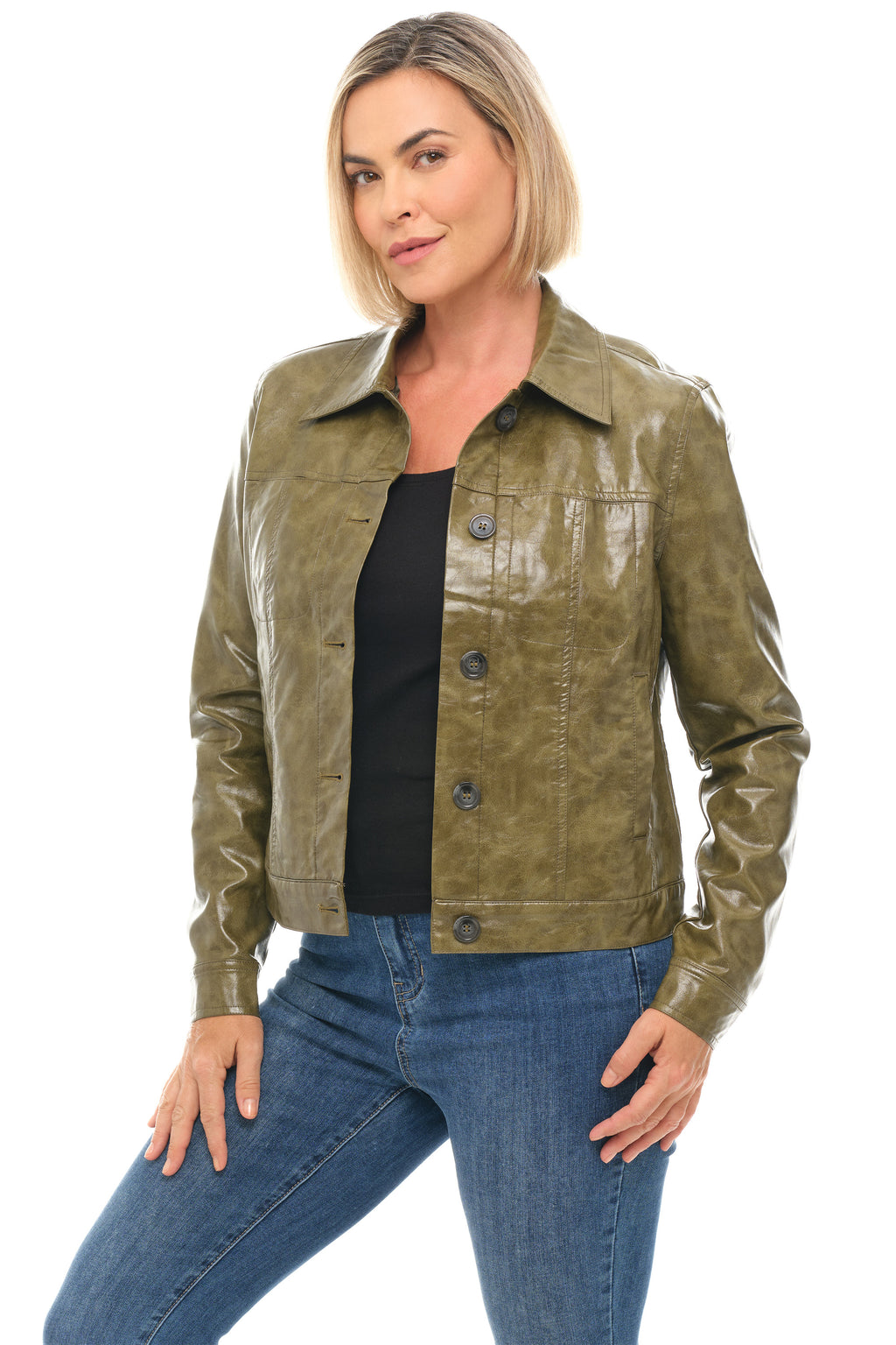 Pleather Bomber Jacket