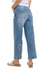 Tribal Sophia Heart Print Jean, Spring Summer Women's Pants. Blueheart