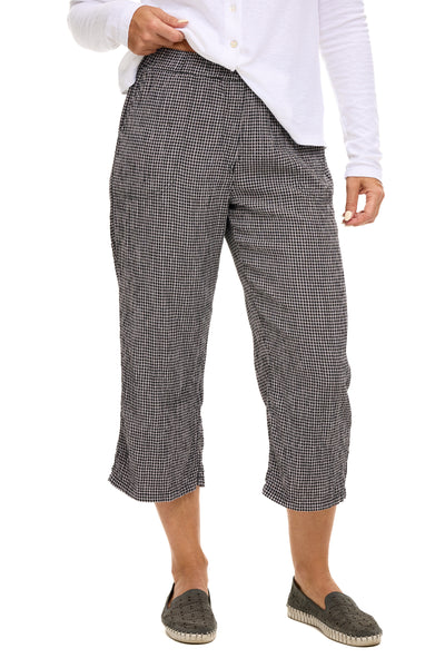 Crinkle Check Easy Crop Pant