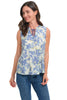 Tribal Frill Neck Tie Front Top, Spring Summer Women's Shirts Woven. Seahaven