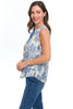 Tribal Frill Neck Tie Front Top, Spring Summer Women's Shirts Woven. Seahaven