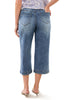 Tribal Audrey Button Fly Wide Leg Crop Jean, Spring Summer Women's Pants. Pebble Blue