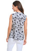 Tribal Cutwork Daisy Blouse, Spring Summer Women's Shirts Woven. White/Black