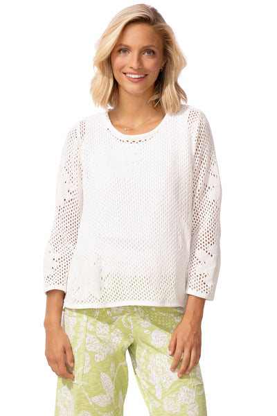 Floral Crochet Easy Sweater