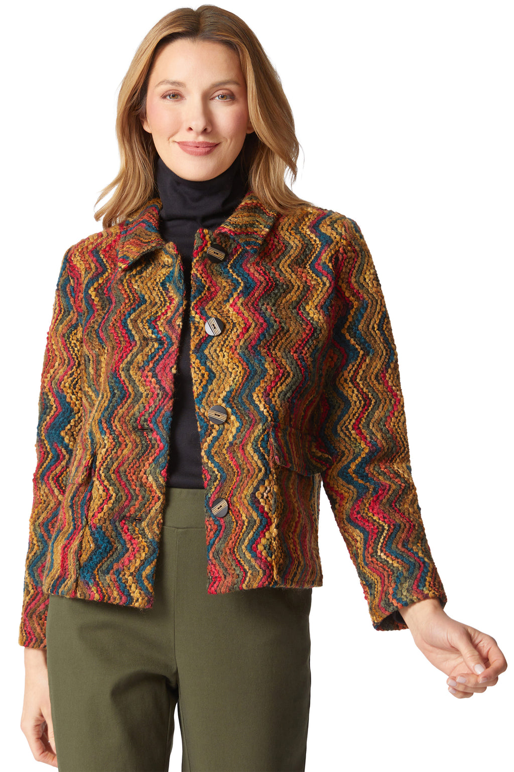 Tapestry Weave Cargo Jacket