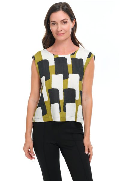 Foil It’s Only Natural Linen Top, Spring Summer Women's Shirts Woven. Art Box