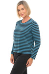 Black Stripe Fleece Sweatshirt