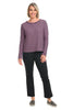 Black Striped Boxy Mock Neck Top