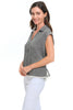 Foil Natural Blender Linen Shell, Spring Summer Women's Shirts Woven. Salt N Pepper