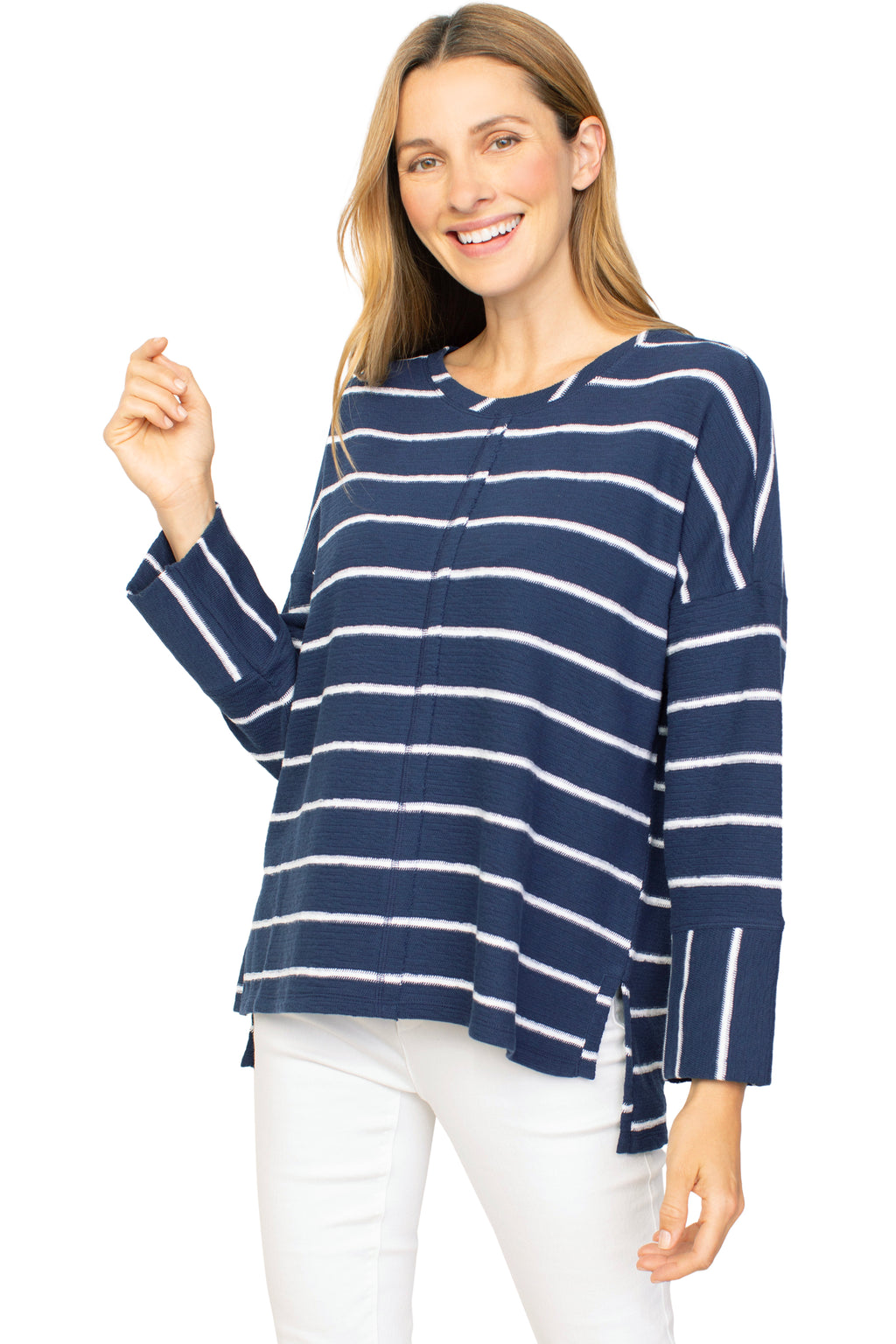 French Terry Striped Pullover