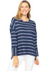 French Terry Striped Pullover
