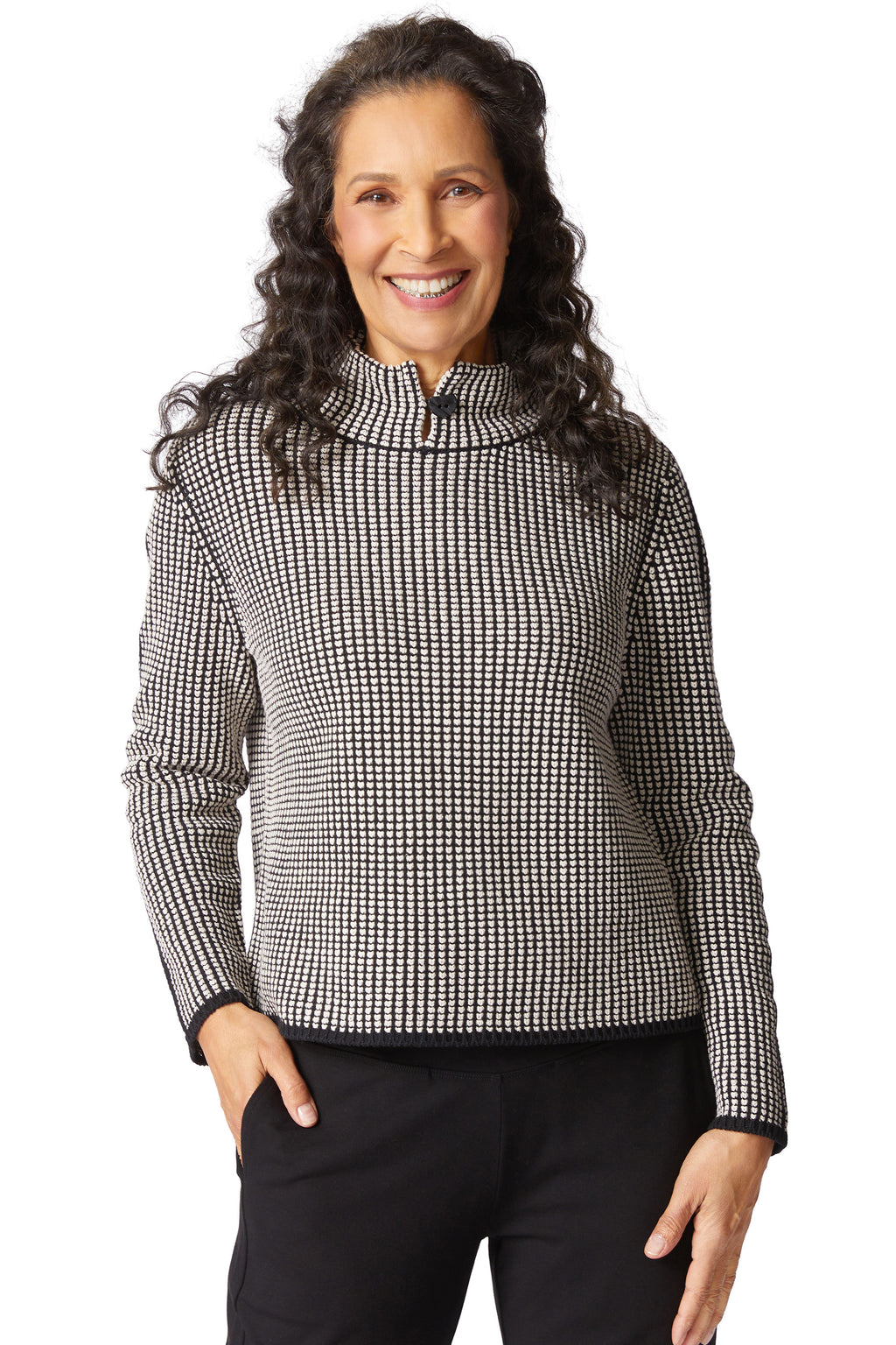 Night and Day Button Collar Sweater