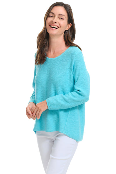 Avalin Scoop Neck Sweater, Spring Summer Women's Sweaters. Aqua