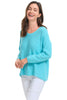 Avalin Scoop Neck Sweater, Spring Summer Women's Sweaters. Aqua