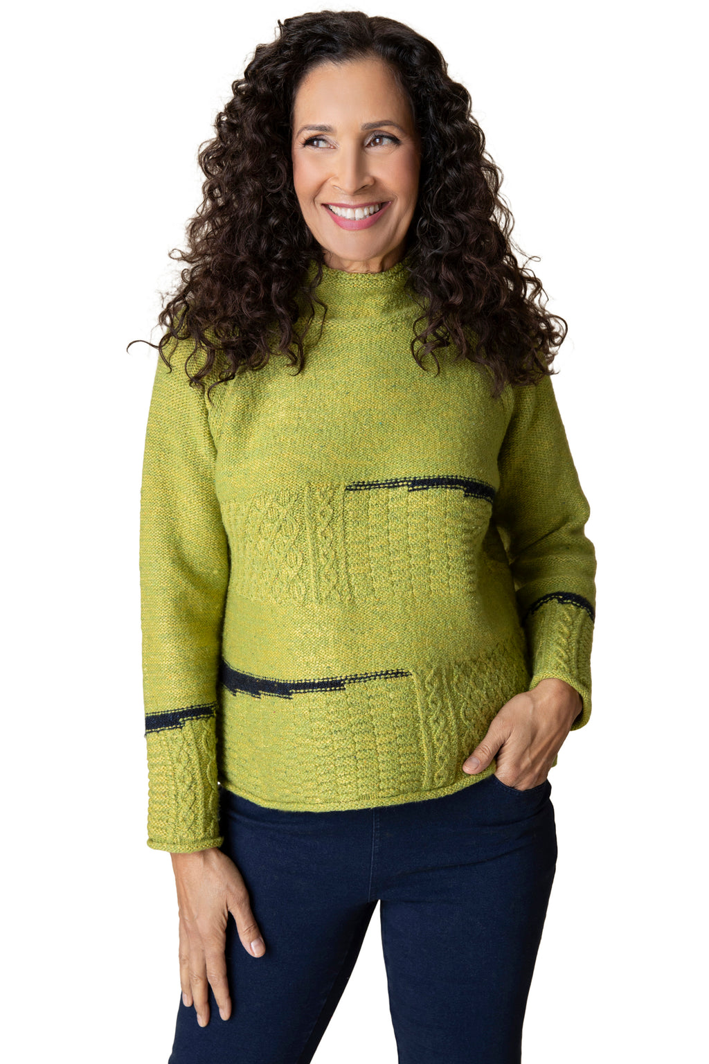 Harvest Tweed Mixed Cable Sweater