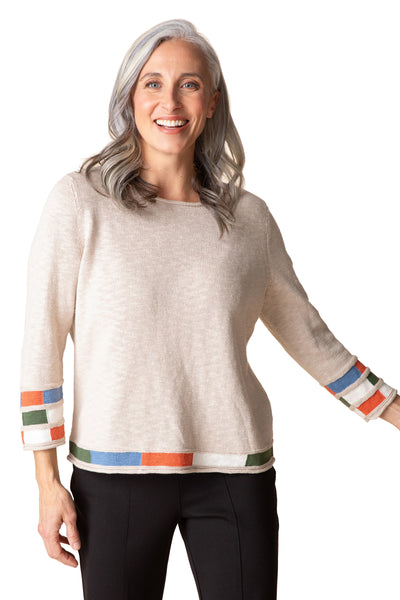 Autumn Cotton Mosaic Sweater