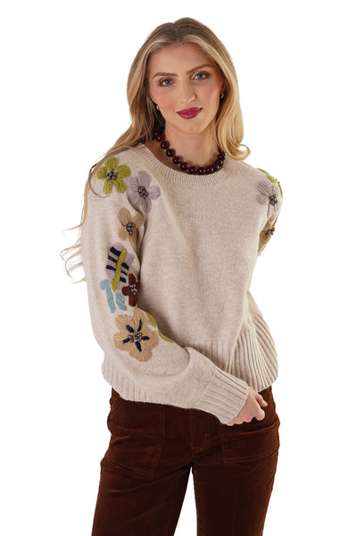 Floral Embroidered Sweater