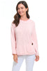 Avalin Pocket Crew Sweater, Spring Summer Women's Sweaters. Light Pink