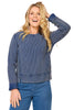 Mixed Waffle Solitude Seamed Crew