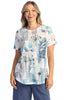 Jess & Jane Dee Dee Burn Out Top, Spring Summer Women's Shirts Knit. Blues