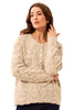 Scalloped Hem Henley Sweater