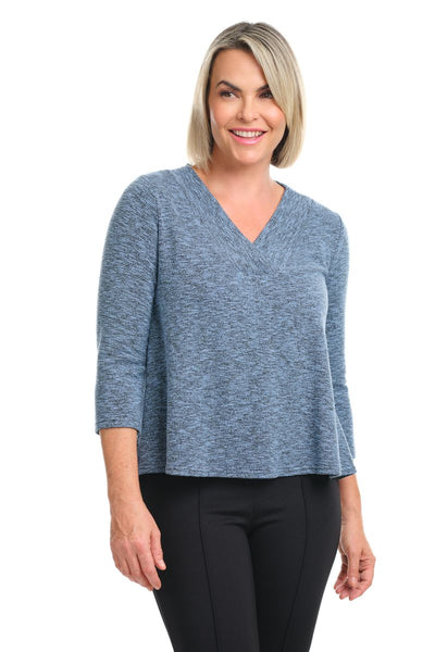 Crimped Shawl Collar Top
