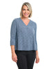 Crimped Shawl Collar Top