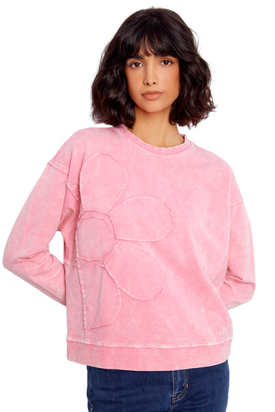 Flower Power Applique Sweatshirt