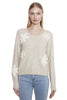 Floral Applique V Sweater