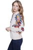 Charlie B Big Blooms Sweater, Fall Winter Women's Sweaters