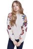 Charlie B Big Blooms Sweater, Fall Winter Women's Sweaters