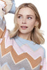 Charlie B Sweet Chevron Scalloped Sweater, Fall Winter Women's Sweaters