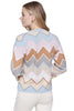 Charlie B Sweet Chevron Scalloped Sweater, Fall Winter Women's Sweaters