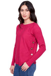 Button Detail Boatneck Sweater