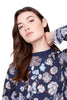 Border Print Floral Sweater