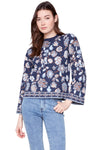 Border Print Floral Sweater