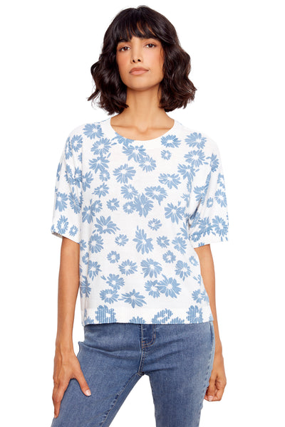 Pretty Petals Reversible Cotton Sweater