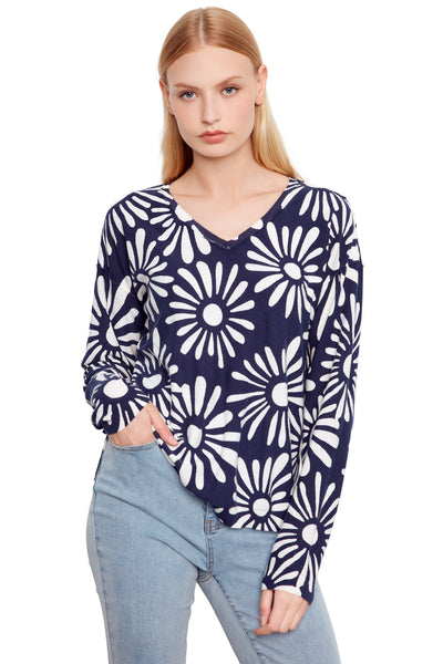 Reversible Daisy Print Sweater