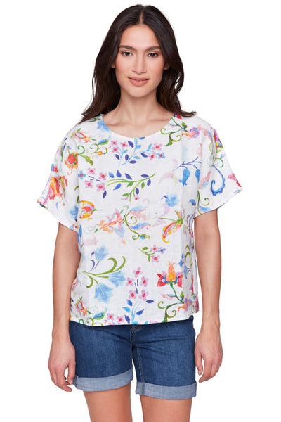 Flower Garden Linen Top