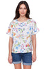 Flower Garden Linen Top