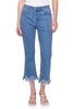 Feathered Hem Embroidered Jean