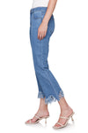 Feathered Hem Embroidered Jean