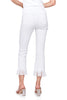 Feathered Hem Embroidered White Jean